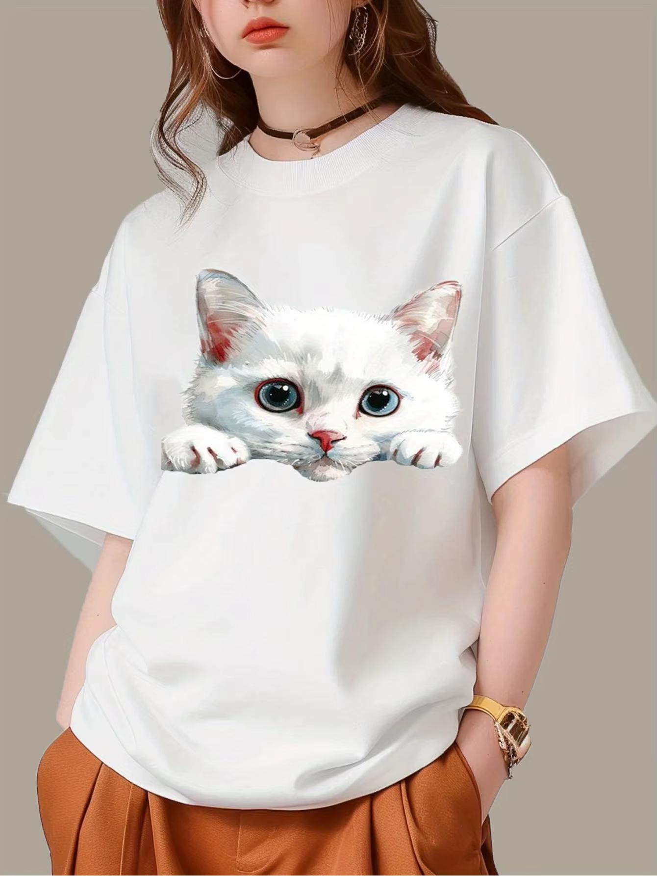 

Loose printed pure cotton T-shirts for both boys and girls 4XL