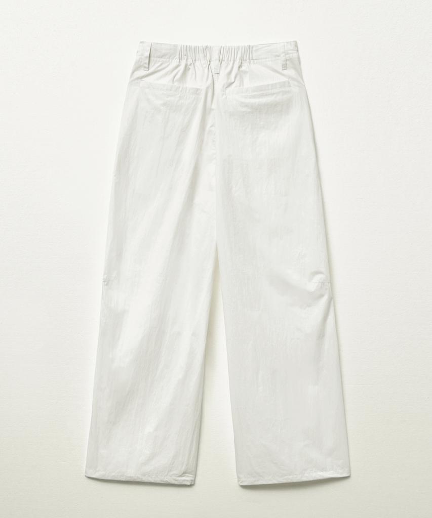 Seteo Curved Parachute Pants White