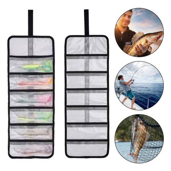 Roll-up Fishing Lure Storage Bag Waterproof PVC Multi-Pocket Fishing Bait Hook Accessories Organizer Pouch Fishing Enthusiasts Gift