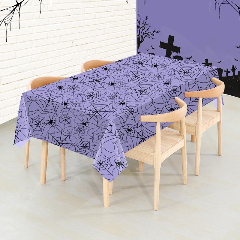 6PCS Holiday Disposable Halloween Tablecloth Halloween Themed Pumpkin Tablecloth Party Atmosphere Decoration Durable Supplies