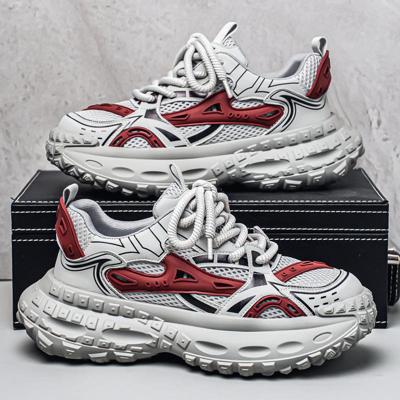 Fashion Sneakers for Men Fad Casual Mesh Mens Platform Sneaker Non Slip Wear Resistant Comfort Lace Up Soft Sole Shoes Zapatillas Hombre