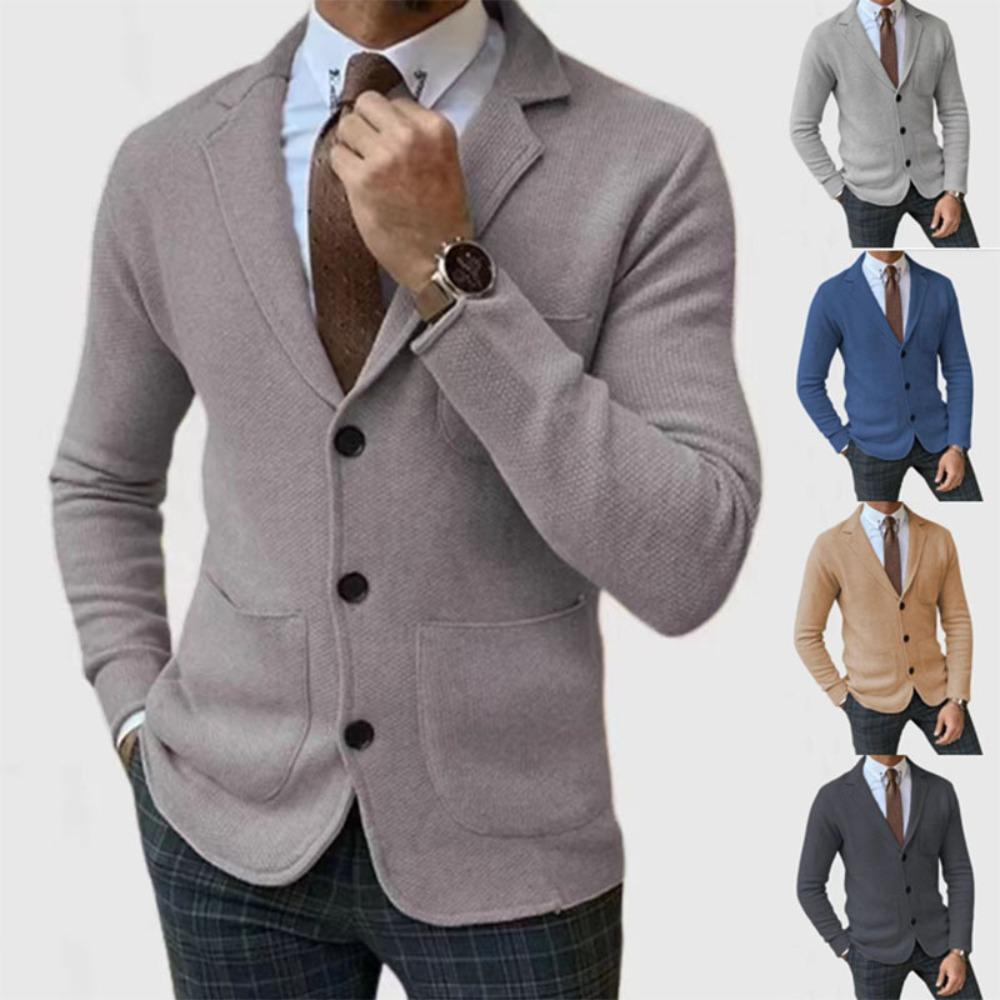 2026 Men's Simple Blazer Jacket Business Office Casual Lapel Button Coats Solid Vintage Slim Autumn Winter Suits Jacket for Men