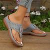 Women's beach flip flops  summer sandals metal buckle platform slippers women's casual shoes plus size 43