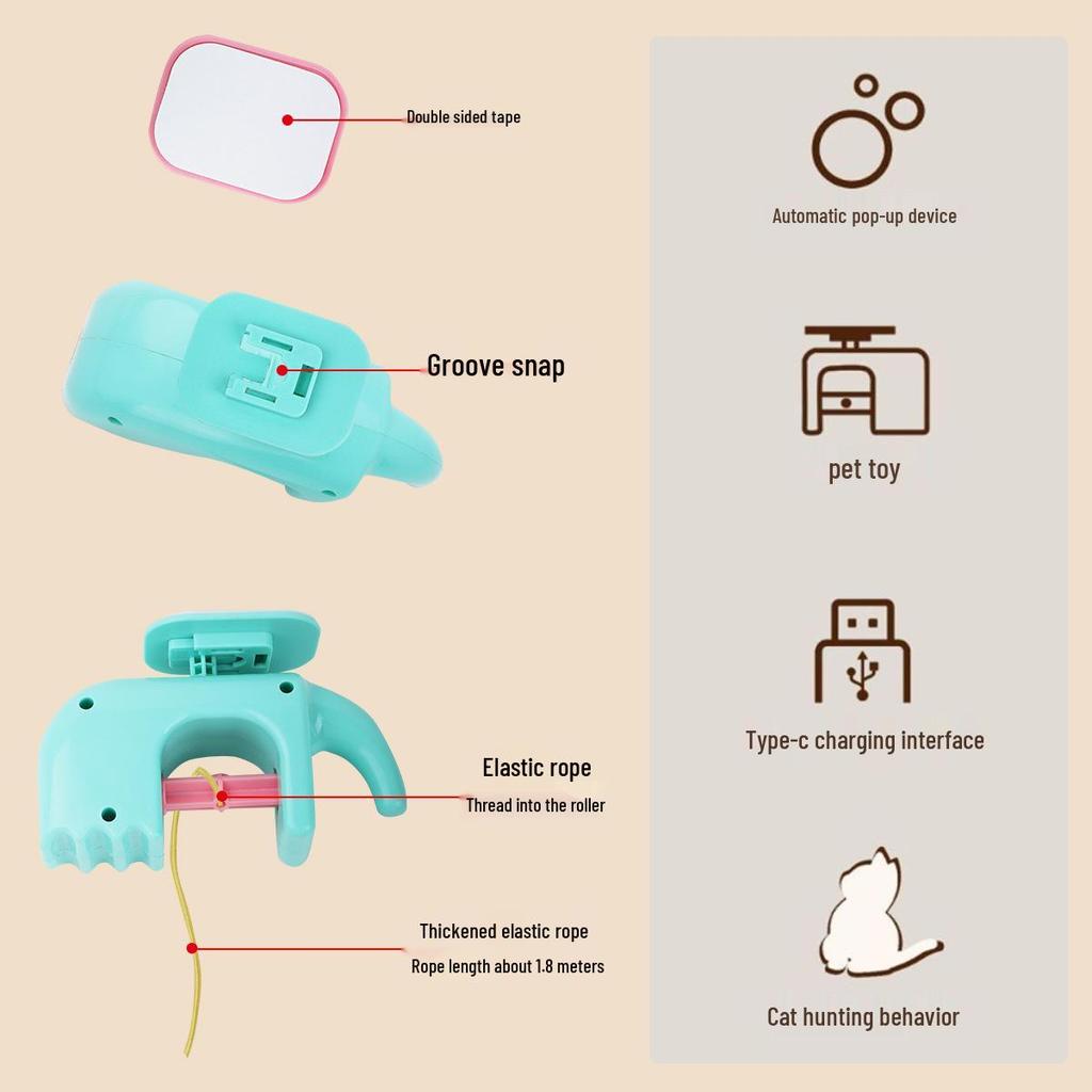 Electric Hanging Door Cat Toy - Automatic Lift and Tease Stick for Self-Entertaining Cats
