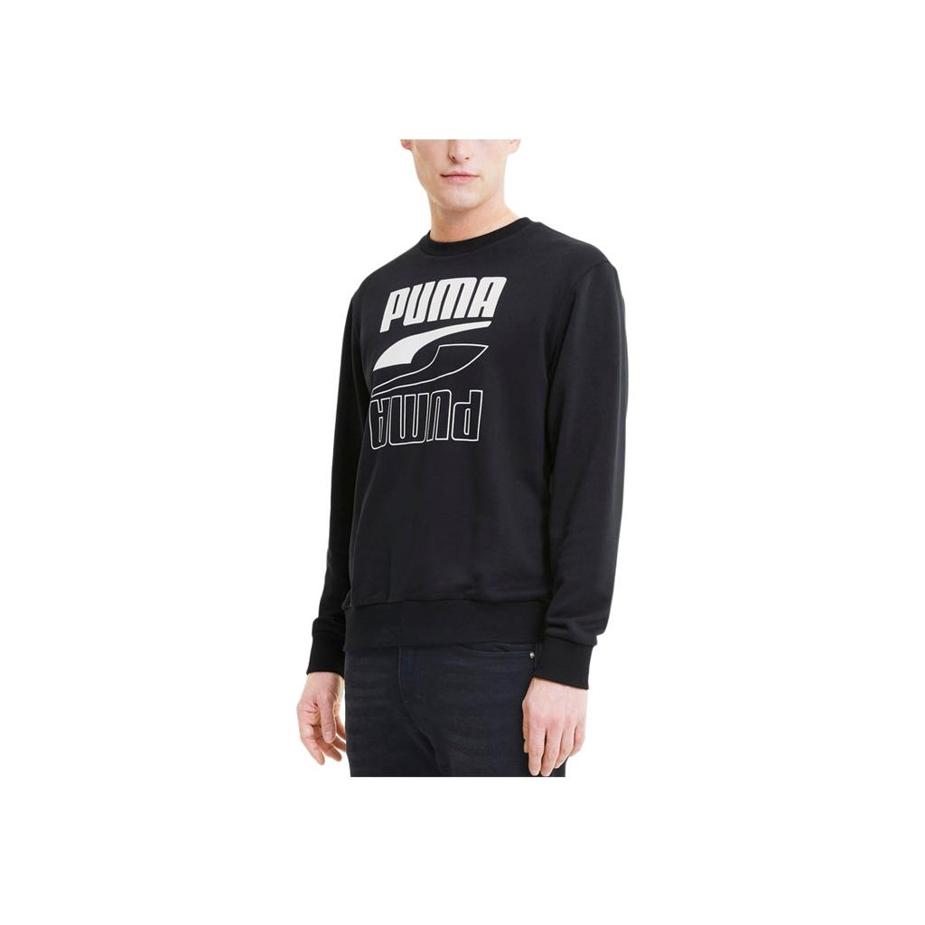 Puma Casual Sport Printed Crew Neck Sweatshirt Men Tops Black 585272-01