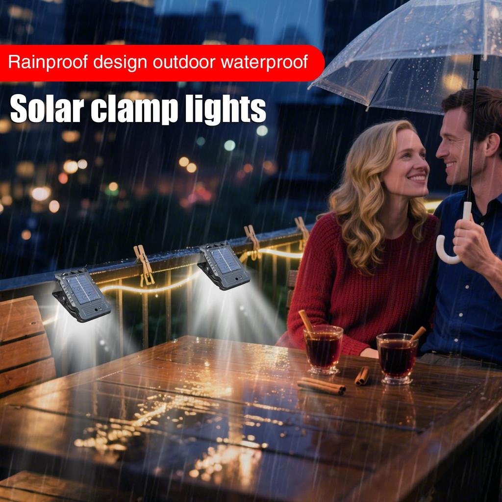 Clip on Solar Lights Motion Sensor Outdoor Solar Clip Light Portable LED Lighting for Garage Camping Backyard Fence Garden Gate