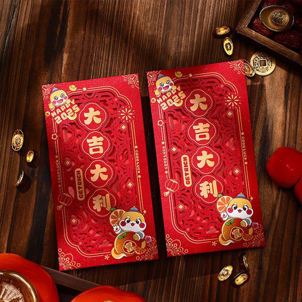 6pcs Paper New Year Red Pocket Traditional Lucky Money Bags Creative Money Packet Kids Gift