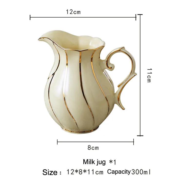 

Europe coffee cups set Golden decal British delicate Porcelain Tea Set Ceramic Pot teapot set coffee cup Afternoon tea party