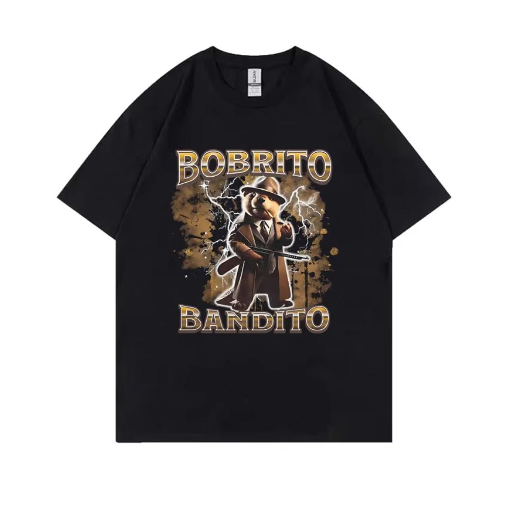 Italian Brainrot Bobrito Bandito Tshirts Capybara Funny Meme T Shirt Unisex Women Fashion Casual Humor Oversized Male Short Sleeve 2XL