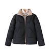 Women Short Medium Length Down Jacket Winter Warm Stand Collar Solid Color Casual Outerwear Coat