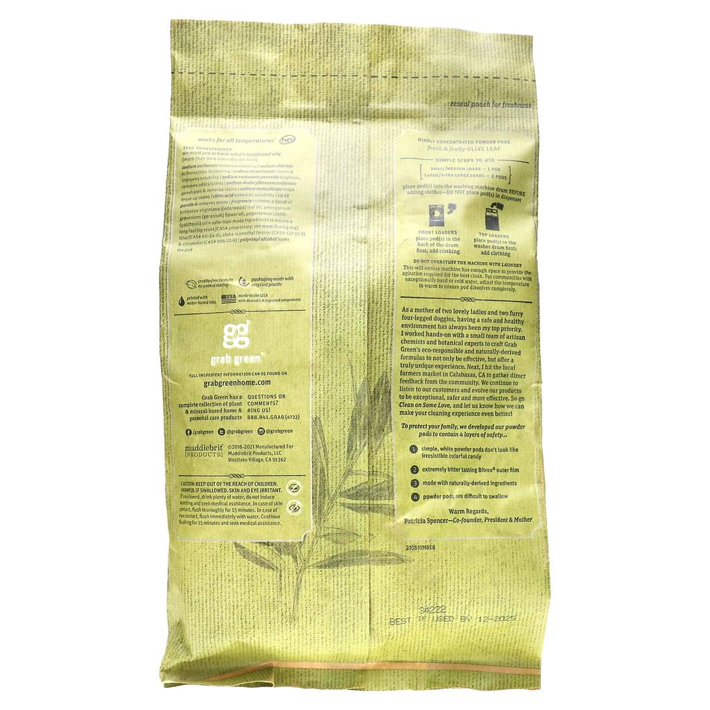 Stoneworks, Laundry Detergent Pods, Olive Leaf, 50 Loads, 750G (1.65Lbs)