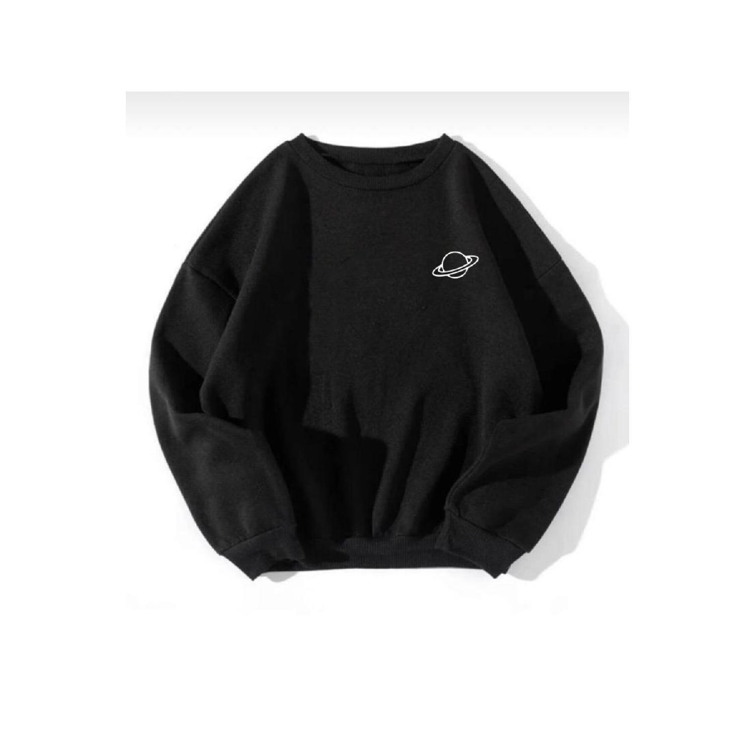 

Женский свитшот оверсайз с принтом Saturn S чёрный