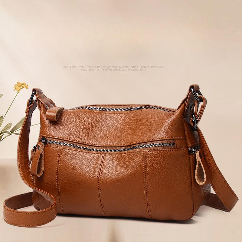 Torba dla mamy crossbody skóra licowa torebka na ramię dla teściowej w średnim wieku duża pojemność damska miękka skóra skóra naturalna torba damska