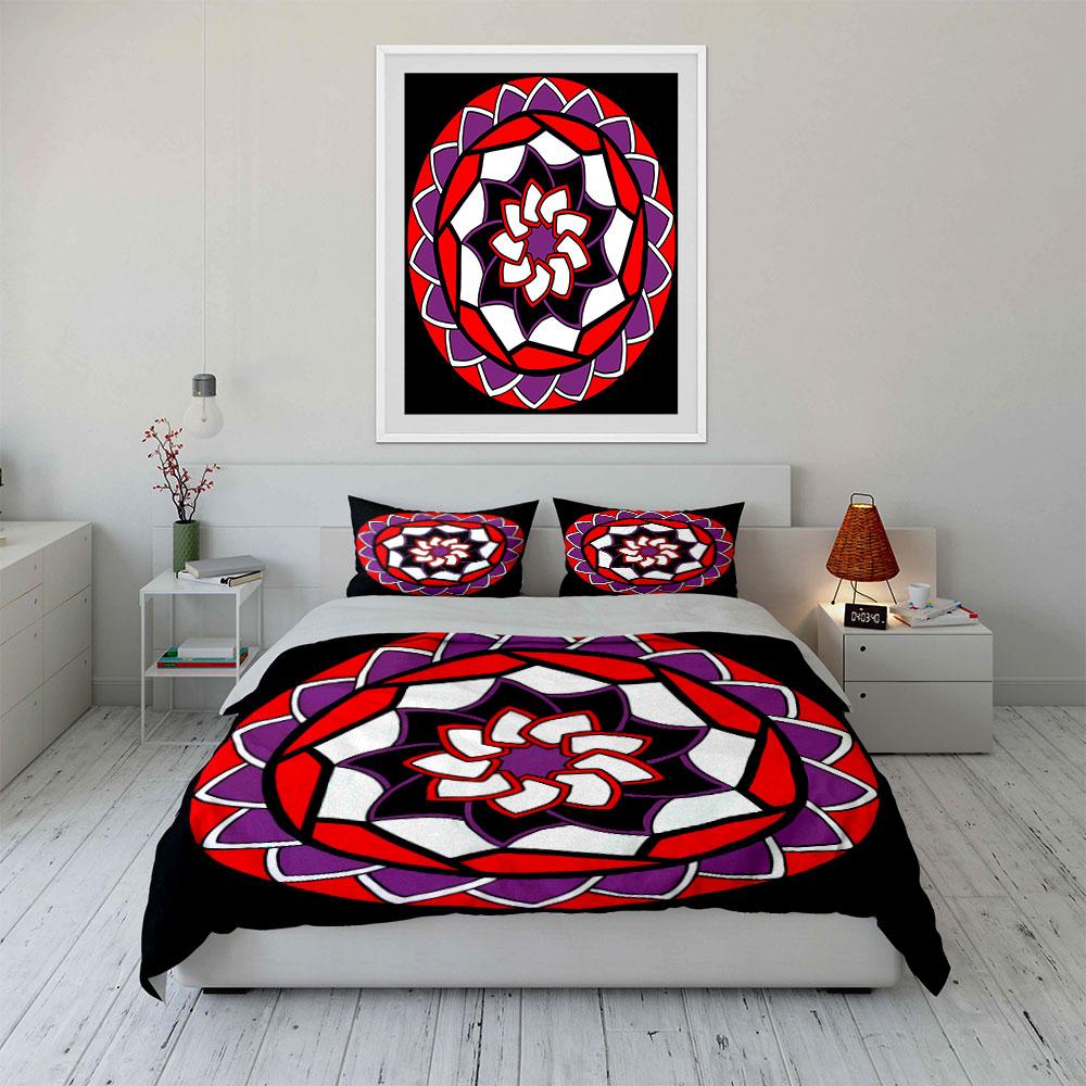 "Mandala Pattern Decorative Set" Soft Skin-Friendly Bedding Set Includes 1 Duvet Cover And 2 Pillowcase Gift