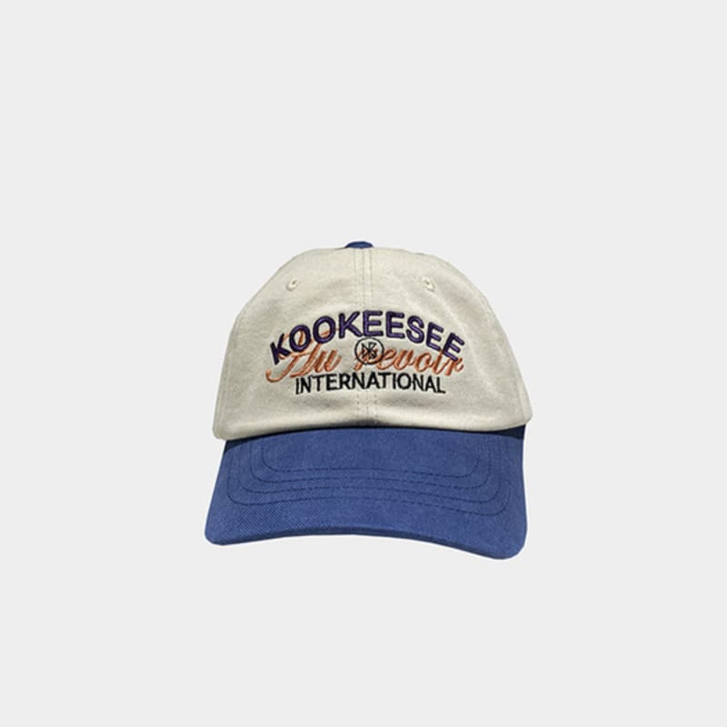

KOOKEESEE two tone vintage washing ball cap (light beige/navy) Beige Navy