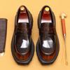 Ein-Pedal-Lederschuhe Herren Weiches Leder Business Casual Schuhe Plateau Britische Loafer
