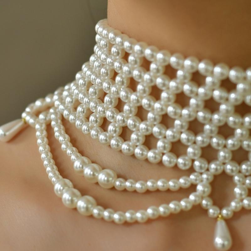 Stylish Layer Pearls Necklace Versatile Fashion Accessory Can Pair Casual Outfits Professional Attire Effortlessly
