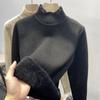 Autumn And Winter Thick Plush Velvet Sweaters Women Half High Collar Lace Knit Jumper Sweater Casual Solid Warm Pullovers 29787