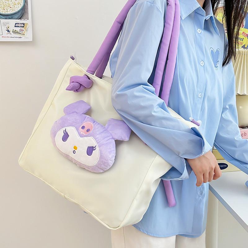 Large Capacity Cartoon Tote Bag With Expandable Design For Women And Teens** Characters Included)