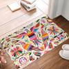 Mexican Otomi Birds Texture Front Door Mat Anti-Slip Indoor Quick Dry Folk Floral Art Doormat Living Room Entrance Rug Carpe
