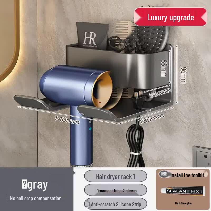 LIEI Stainless Steel Hair Dryer Desktop Holder