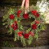 Valentines Day Wreath Decor Decorative Garland Home Decor Valentine's Day Front Door Wreath For Porch Cabinet Home Indoor