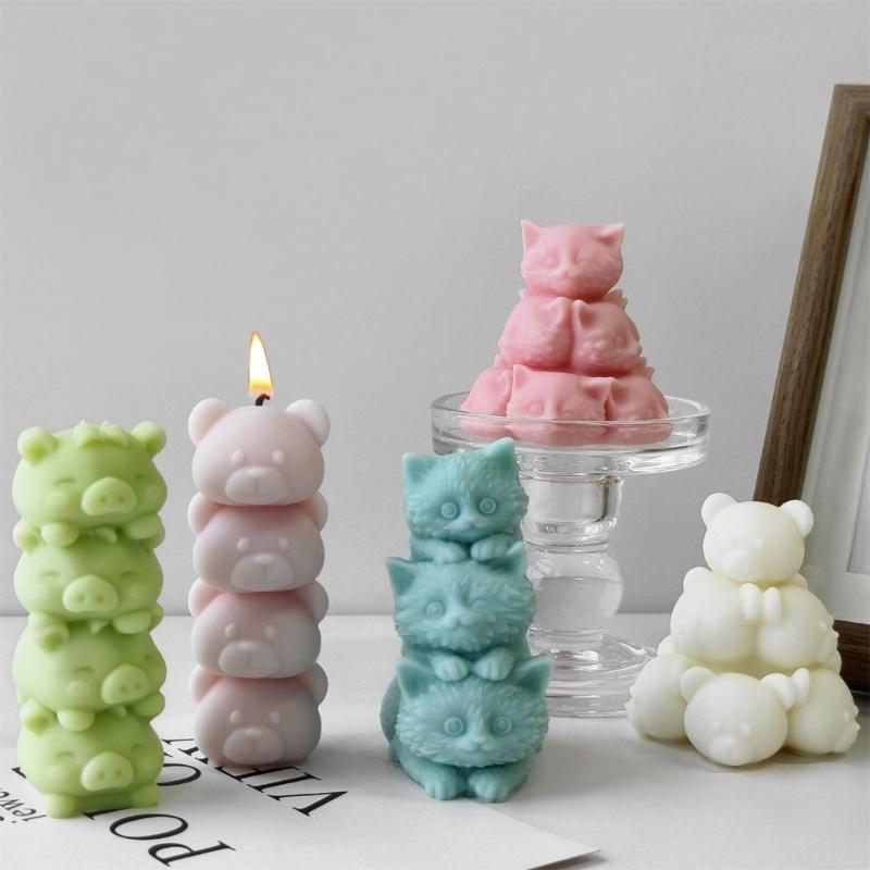 Animal Candle Making Silicone Molds Reusable Animal Shape Silicone Mold for Unique Candle Making and Desk Ornament