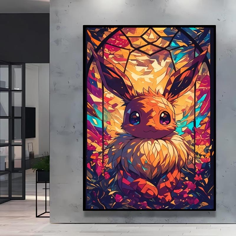 Modern and Stylish Pokemon Mew Decorative Paintings with Bright and Long Lasting Colors Adding A Touch of Brightness To Wall