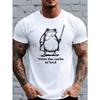 Europäische Größe Lustiges Frosch-T-Shirt für Herren mit dickbäuchigem Frosch & Buchstabendruck - Atmungsaktives Kurzarm-Rundhals-Freizeit-Sommeroberteil, Waschmaschinenfest