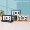 Wooden Perpetual Flip Calendar Simple Minimalist Design Desktop Ornament for Home Study Dorm Office Desk Decor