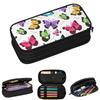 Butterfly Colorful Wings Print Pencil Cases for Student School Pen Box Pencil Bag Big Capacity Pencil Pouch