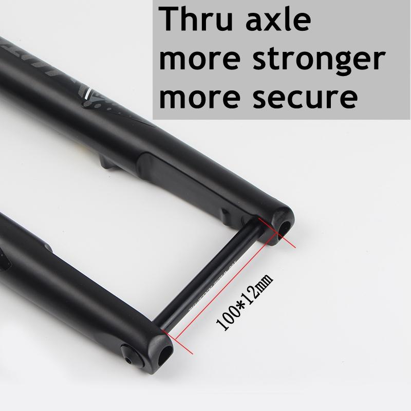 Gravel Magnesium Alloy Off-Road Front Fork 700C Shock Absorbing Air Suspension Conical Bicycle Disc Brake Thru Axle 100 * 12MM