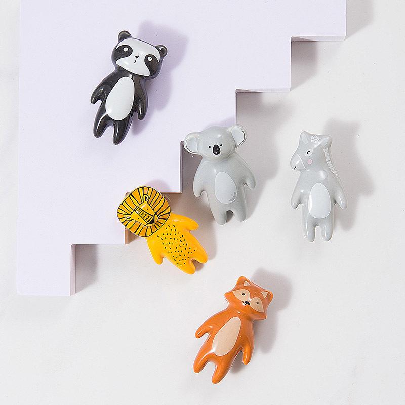 Cute Lion, Star, Moon & Cloud Ceramic Drawer Handles - Children's Panda Cabinet Pulls & Hooks, Modern & Simple Design