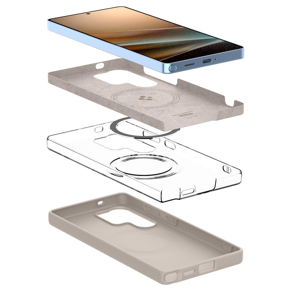 Spigen Silicone Fit Mag Magsafe Galaxy S25 Ultra Natural Titanium