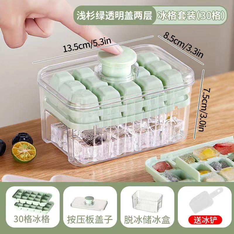 Creative Ice Cube Maker with Lid  One-button Press-type  Ice Cube Tray  for Home Bar Ice Box  Mold Kitchen  Supplies