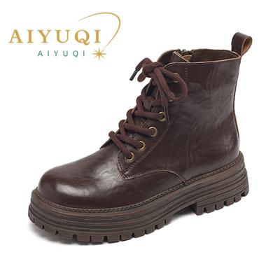 Rutschfeste Wüstenstiefel für Damen, Winterstiefel mit dicker Sohle, bequeme Retro-Arbeitsschuhe für Damen