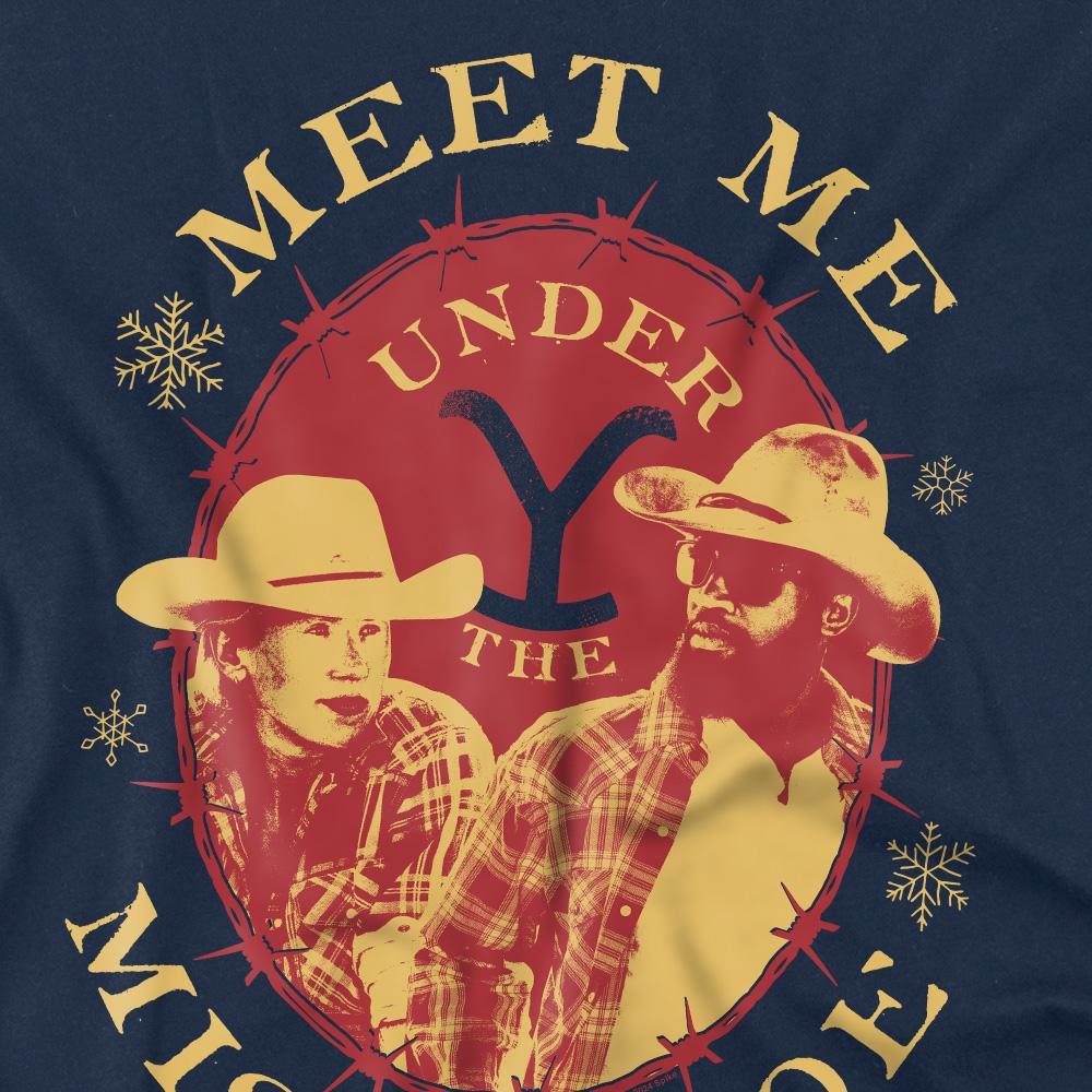 Yellowstone Mens Meet Me Under The Mistletoe Christmas T-Shirt