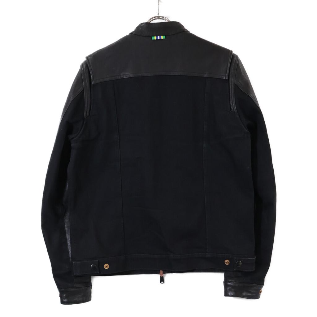 Replay NJ800L.000.263 Leather/Denim Single Riders Jacket Jacket M blackUsed