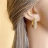 Dazzling CZ Stone Paved Hollow Gold Color Hoop Earrings For Women Luxury Trendy Female Circle Statement Jewelry