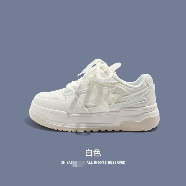 

Campus style platform bread shoes spring new chic niche student breathable leisure sports board 35 белый