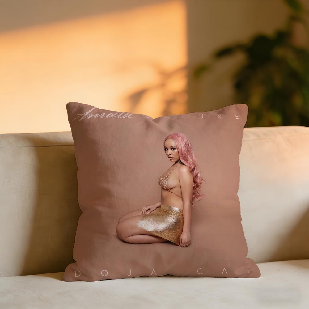 DDoja Cat Singer Cushion Cover Cozy Velvet Throw PillowSoft Warm Cushion For Sofa  Bed