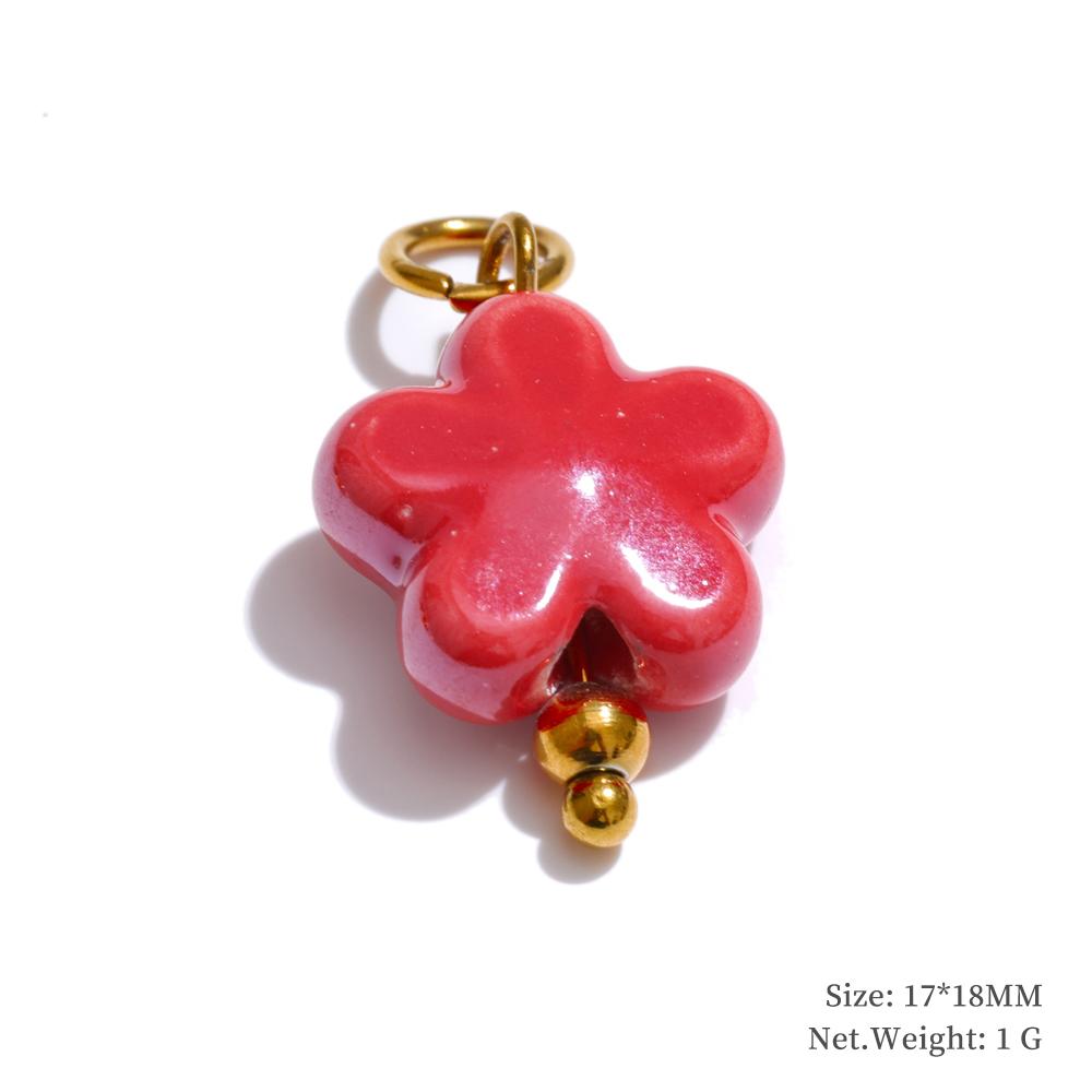 

Yhpup 1PC Cute Enamel Enamel Star Flower Cherry Strawberry DIY Accessories Charm Pendants for Necklace Bracelet Earrings Making