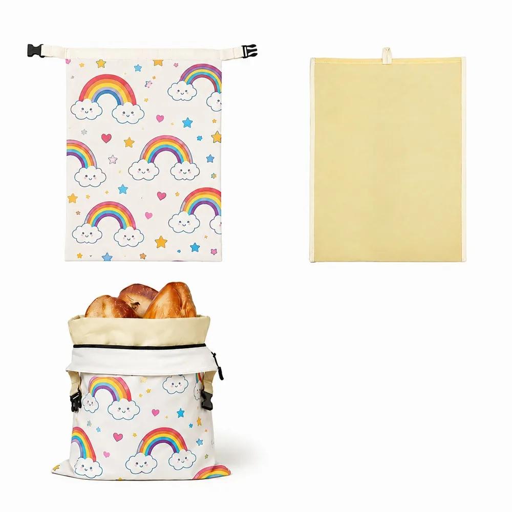 Reusable Beeswax Bread Bags Beeswax Coated Large Capacity Sourdough Bread Bags Freshness Preservation Lock Closure