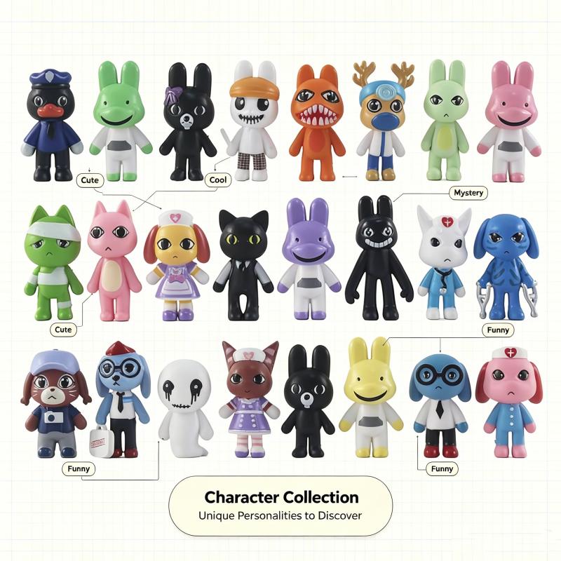 24Pcs/Set Mini Figurines Animal Hospital Action Figure Toy Home Garden Decoration Fans Gift