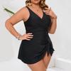 Women's Two-Piece Bikini Set Large Size Skirt Split Swimsuit