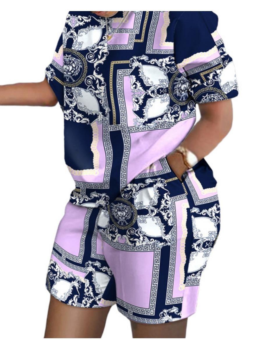 

Повседневный женский комплект из 2 предметов с 3D-принтом, модный топ с короткими рукавами и шорты, свободный и простой комплект из 2 предметов 6XL