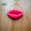 Photo Booth Props Funny Red Lip Face Masque, Big Sausage Mouth Cosplay Prop, Comfortable Wearable Novelty Prank Lips Gag Toy for Halloween Party