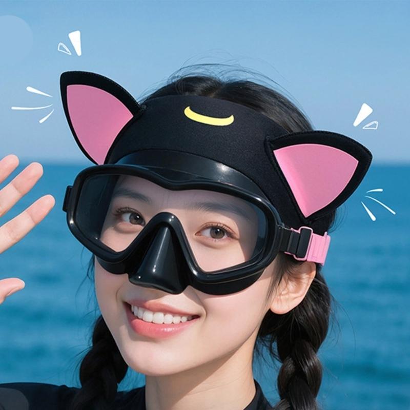 Adjustable Hair Protections Band Lovely Cats Ear 3mm Neoprene Diving Headband Cartoon Diving Wetsuit Hood Enduring