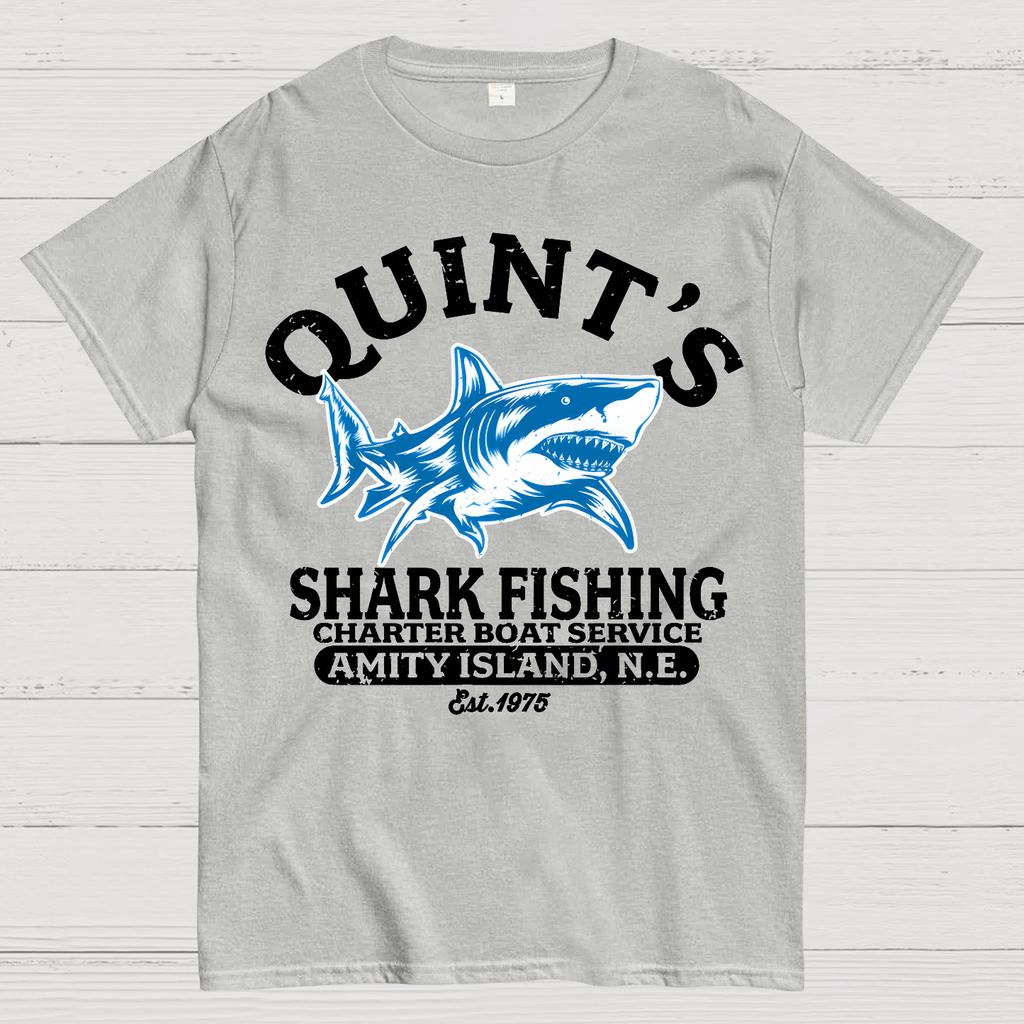 Quint's Shark Fishing Cotton Summer Casual Cool Loose T-Shirt