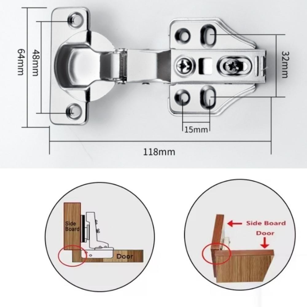 

Петлі для дверей шафи з нержавіючої сталі з плавним закриванням, тихі, з гвинтами, приховані петлі, меблі, двері шафи